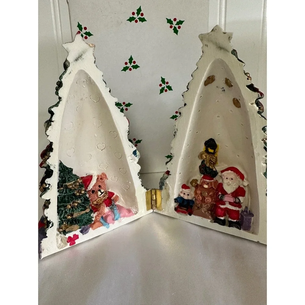Unbranded Hinged Christmas Figurine‎ Set Multicolor Excellent Hinged Resin Vntge